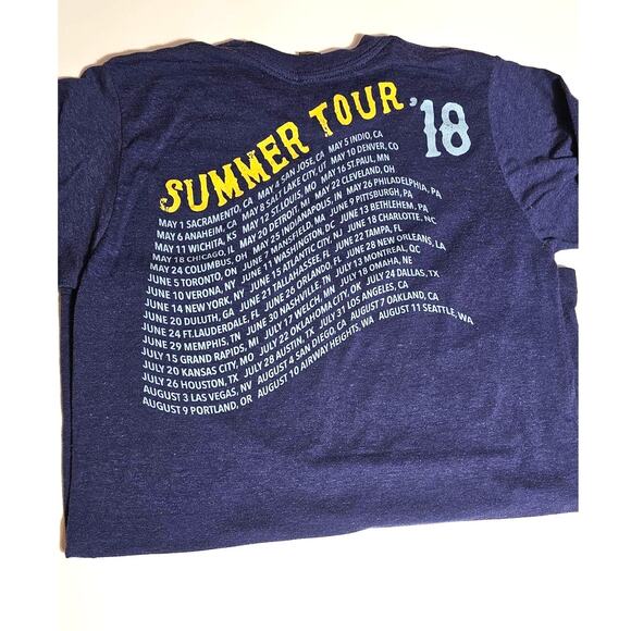 Womens Small Train Summer Concert Tour T Shirt 2018 Blue Yellow - Picture 3 of 5
